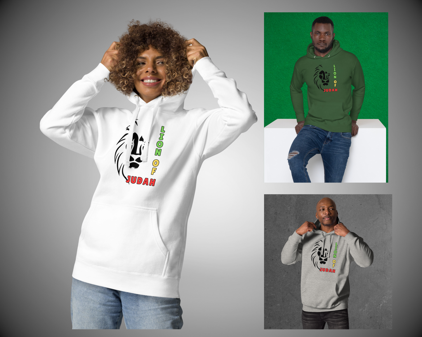 Lion of Judah Embroidered Hoodie Boxy Fit Unisex Hoodie